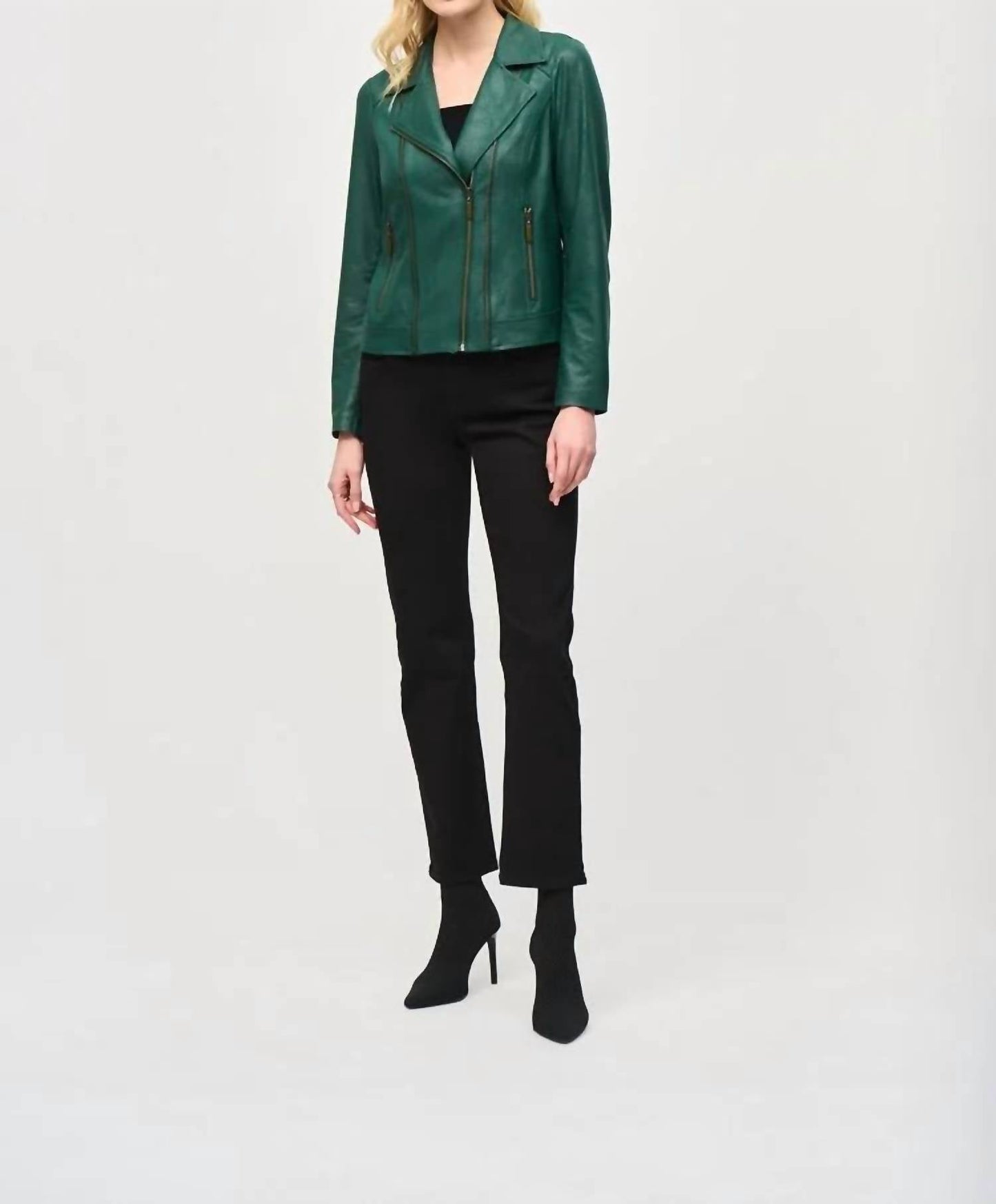 Joseph Ribkoff - Foiled Knit Moto Jacket