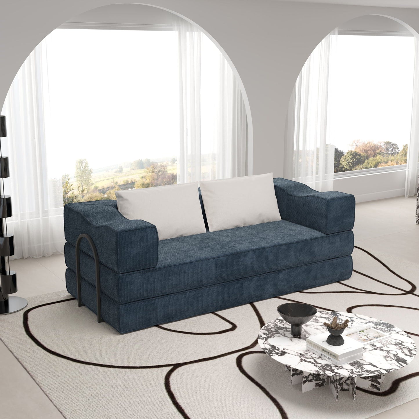 3 Seat Folding Floor Couch & King Size Bed Mattress