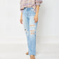 Judy Blue - High Waisted Rigid Magic 90's Destroy Straight Jeans