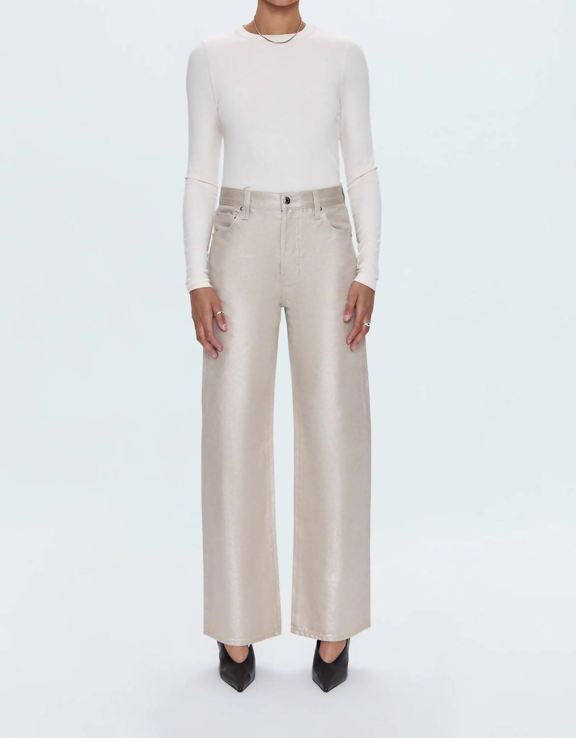 Pistola - Tate High Rise Bowed Wide Leg Jean