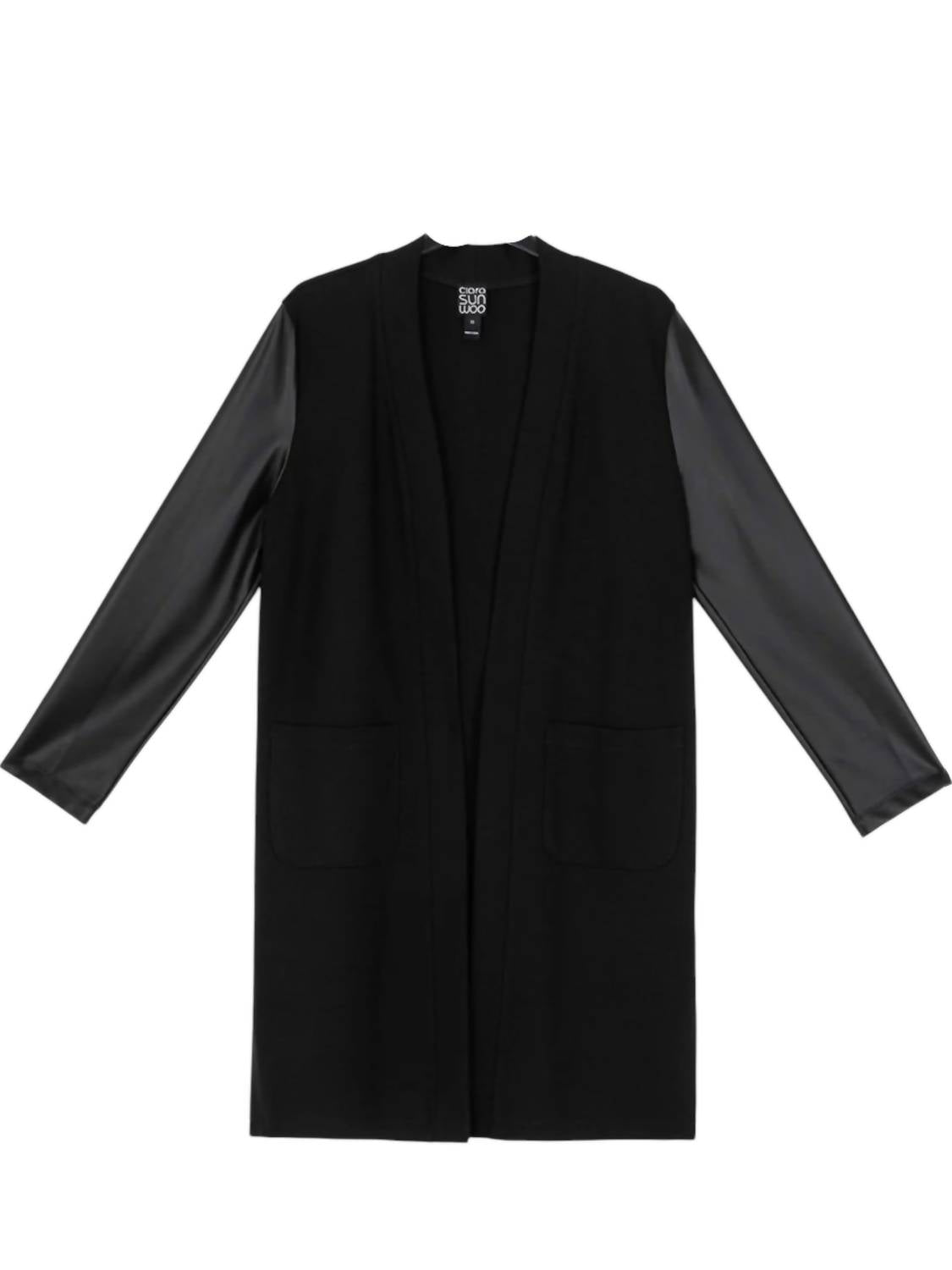 Clara Sunwoo - Ponte Liquid Leather Cardigan