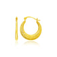14k Yellow Gold Graduated Round Textured Hoop Earrings