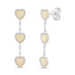 Atlanta Jewelers Supply - Women's Sterling Opal Triple Dangling Heart Post Earrings