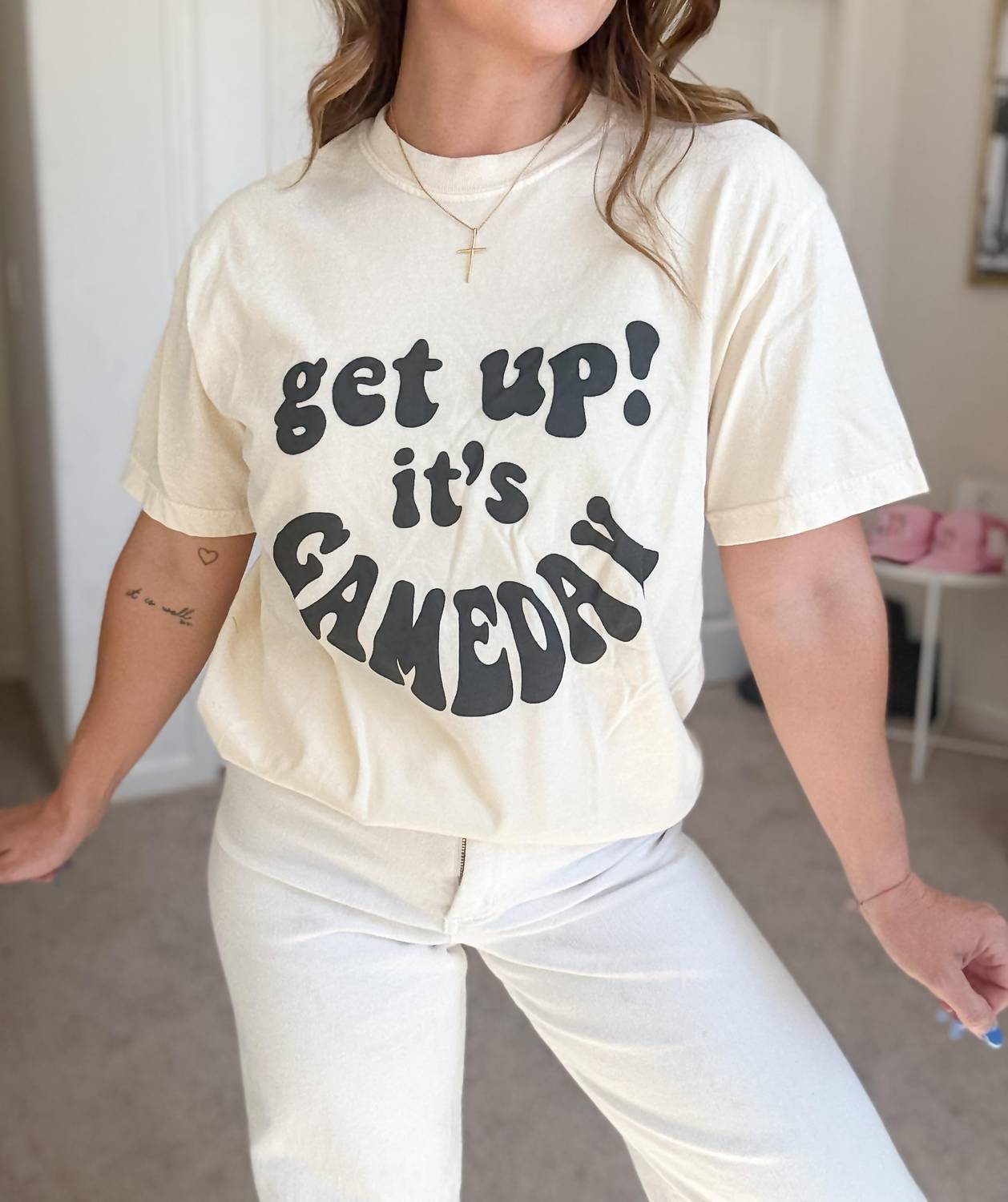 Distressed Vintage Couture - Get Up It’s Gameday Tee
