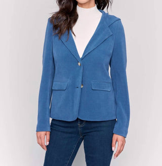 Charlie B - Knit Corduroy Blazer With Hood