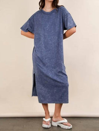 Very J - Mineral Washed Casual Comfy Midi Dress