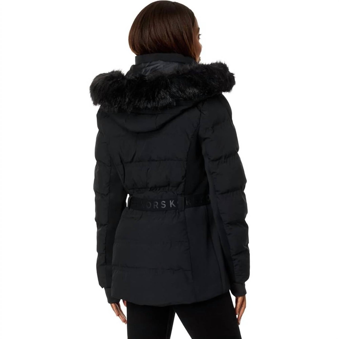 Michael Kors - Belted Down Chevron Scutab Stretch Quilted Jacket