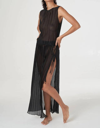 Find Me Now - Pleated Light Lurex Rouched Midi Skirt