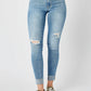 Judy Blue - Mid Rise Destroy & Cuff Skinny Jean