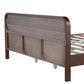 Pine Solid Wood Queen Size Bed, Dark Walnut