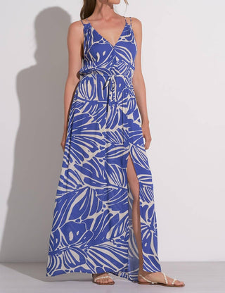 Elan - V-neck Tie Back Maxi Dress