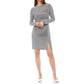 Karen Kane - Long Sleeve Shirred Metallic Dress