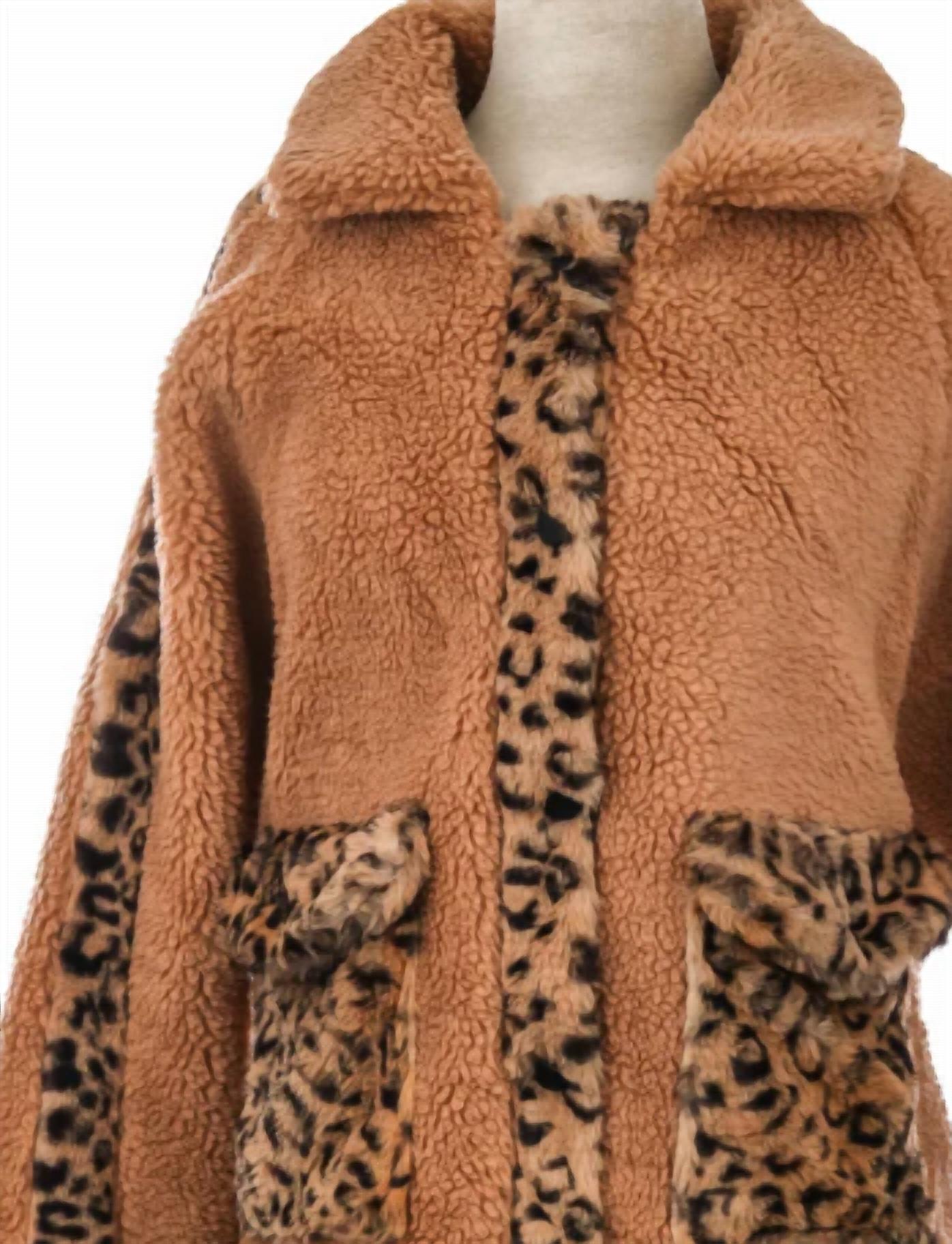 Anarchy Street - Women's Leopard Print And Sherpa Jacket