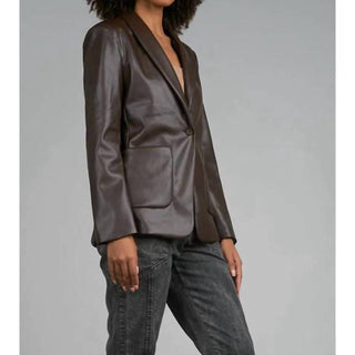 Elan - Faux Leather Blazer