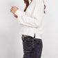 Bobi - Rib Mix Split Neck Long Sleeve Tee