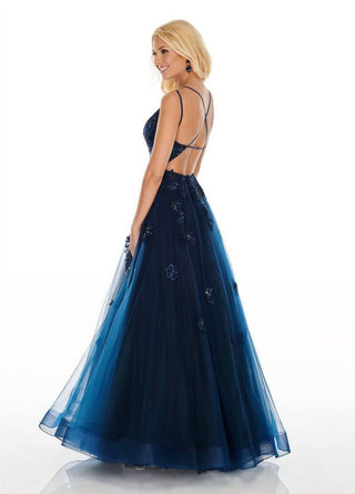 Rachel Allan - Beaded Lace Strappy Tulle Prom Gown