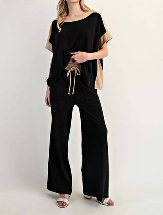 Ee:Some - Color Block Short Sleeve Top