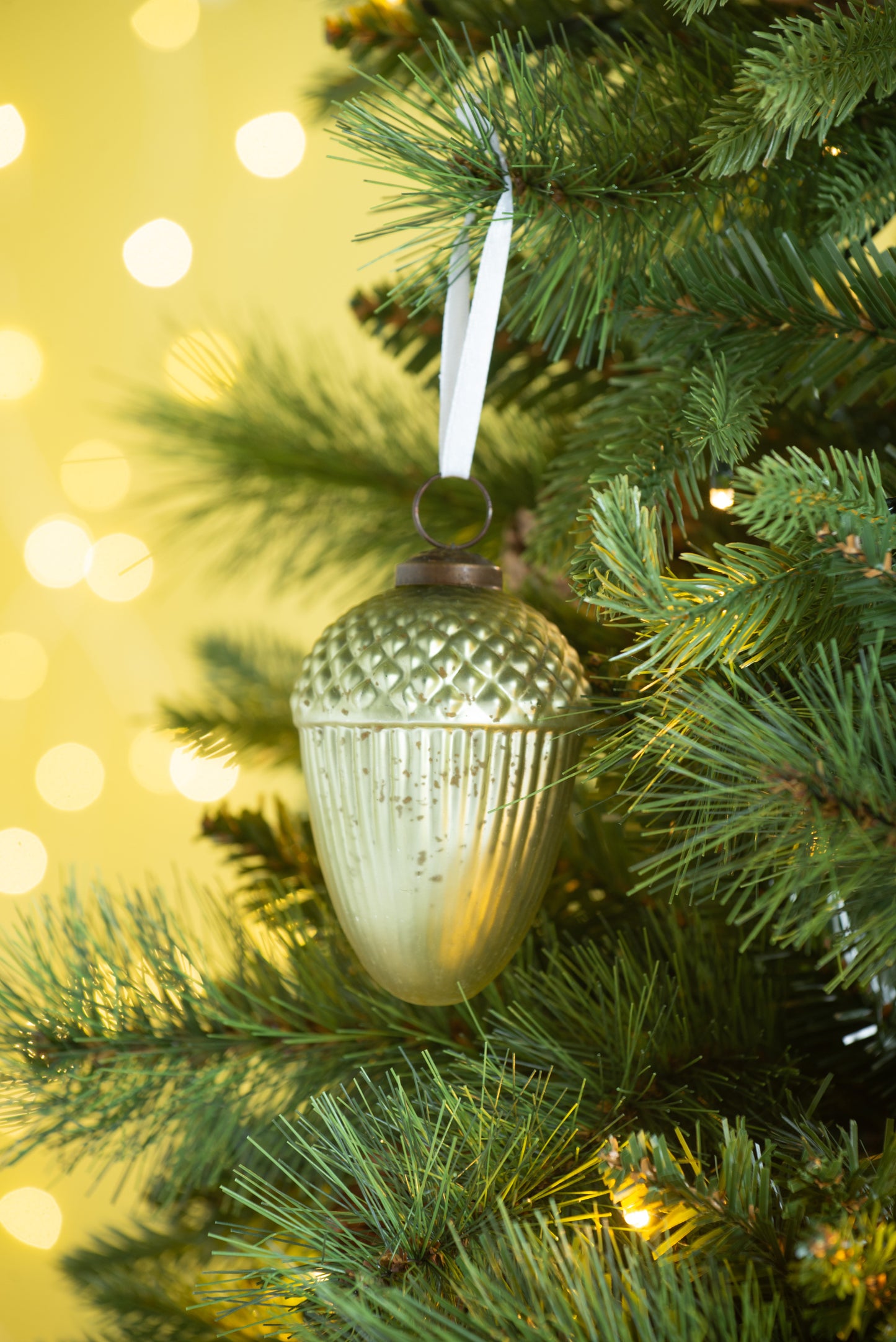 Set of 12-Green Glass Ornament Set – 4.3-Inch Handcrafted Christmas Tree Decorations