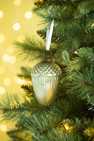 Set of 12-Green Glass Ornament Set – 4.3-Inch Handcrafted Christmas Tree Decorations