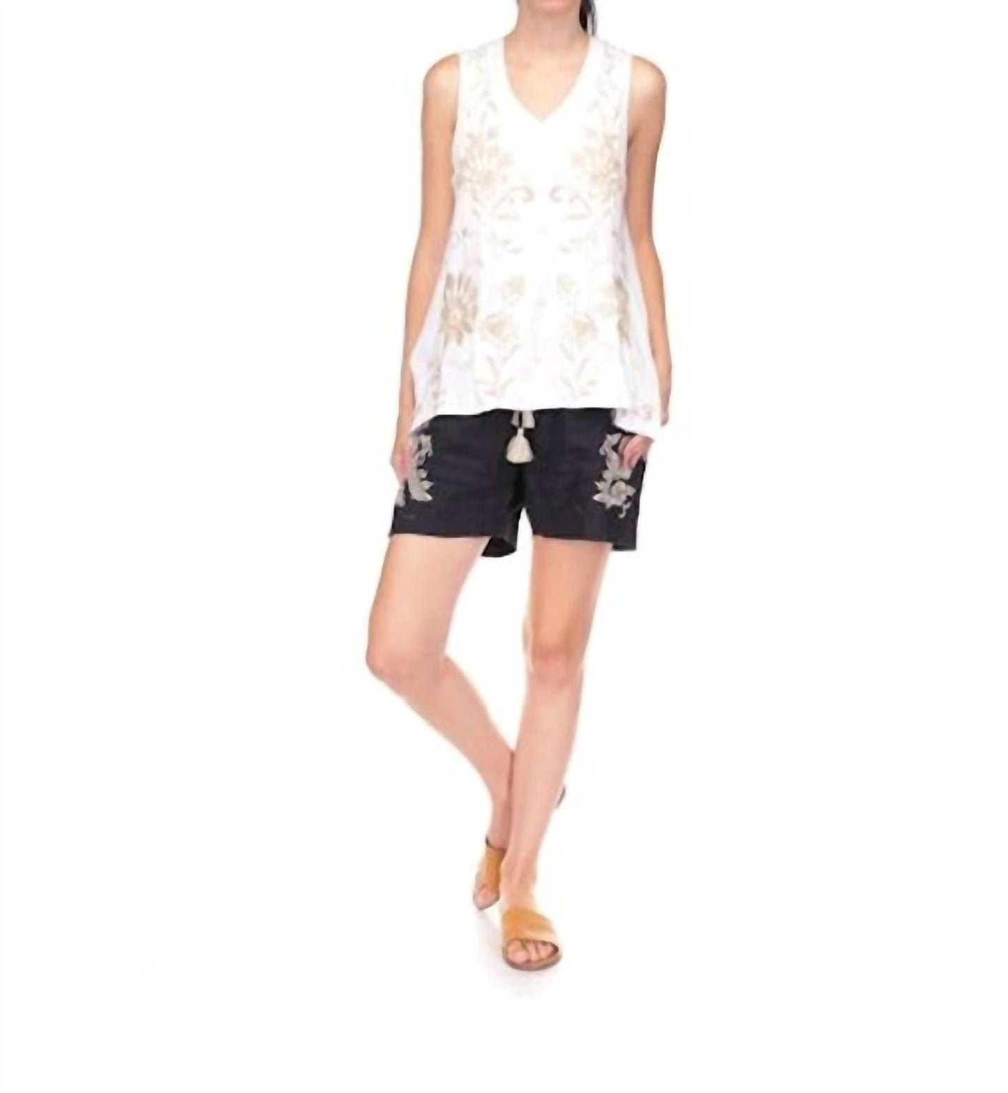 Johnny Was - TRAPUNTO PAPER BAG SHORT KAMALA
