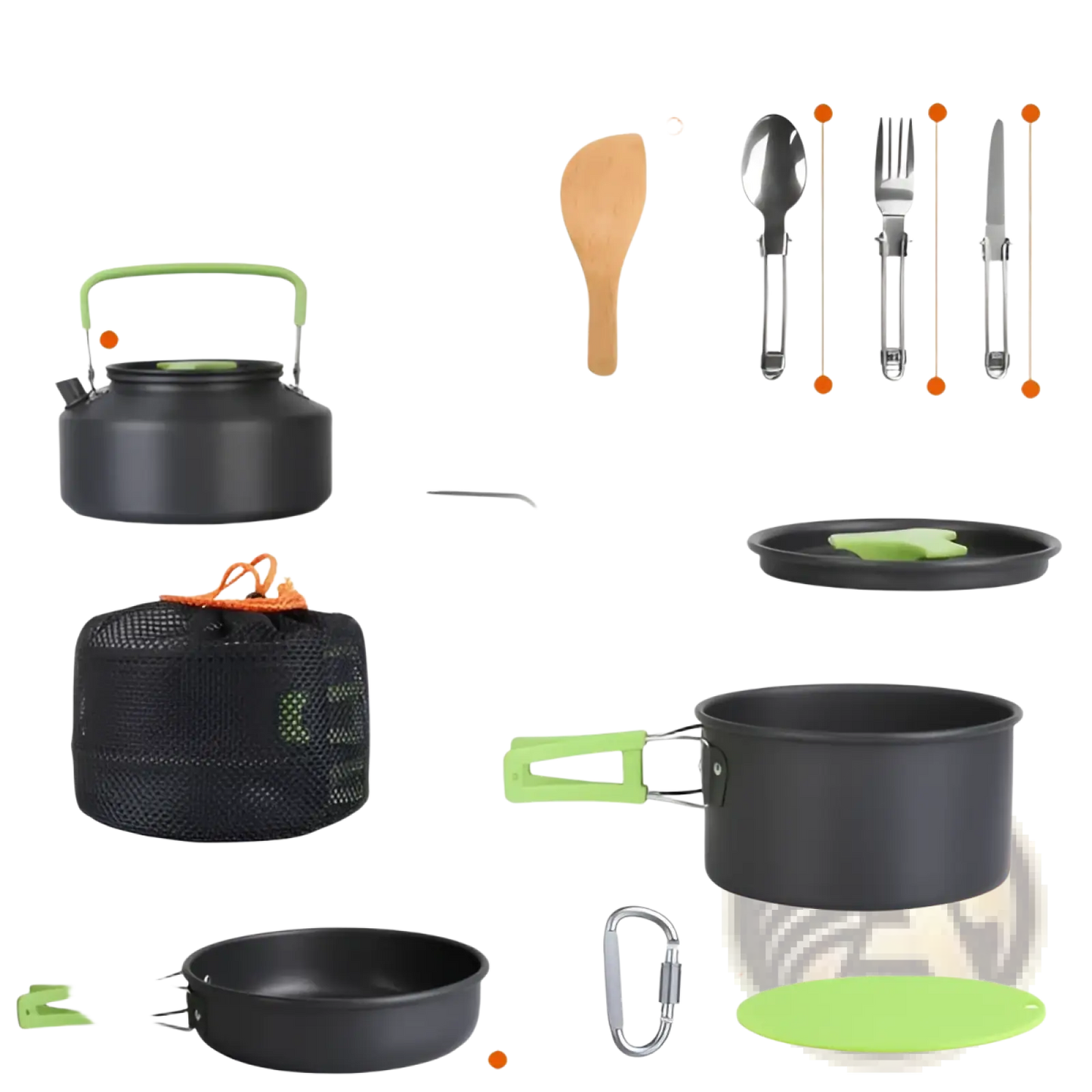Camping Cookware Set with Stove and Kettle 16pcs