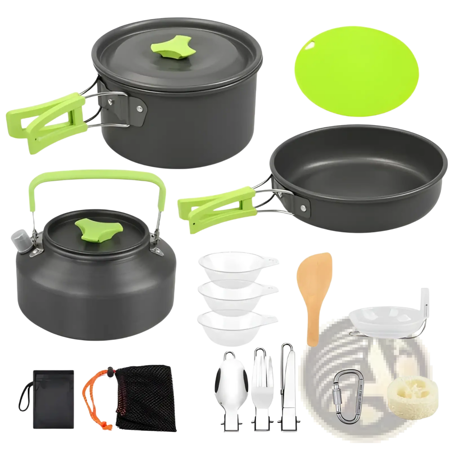 Camping Cookware Set with Stove and Kettle 16pcs