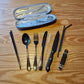9-piece Stainless Steel Camping Cutlery Set with Travel Case