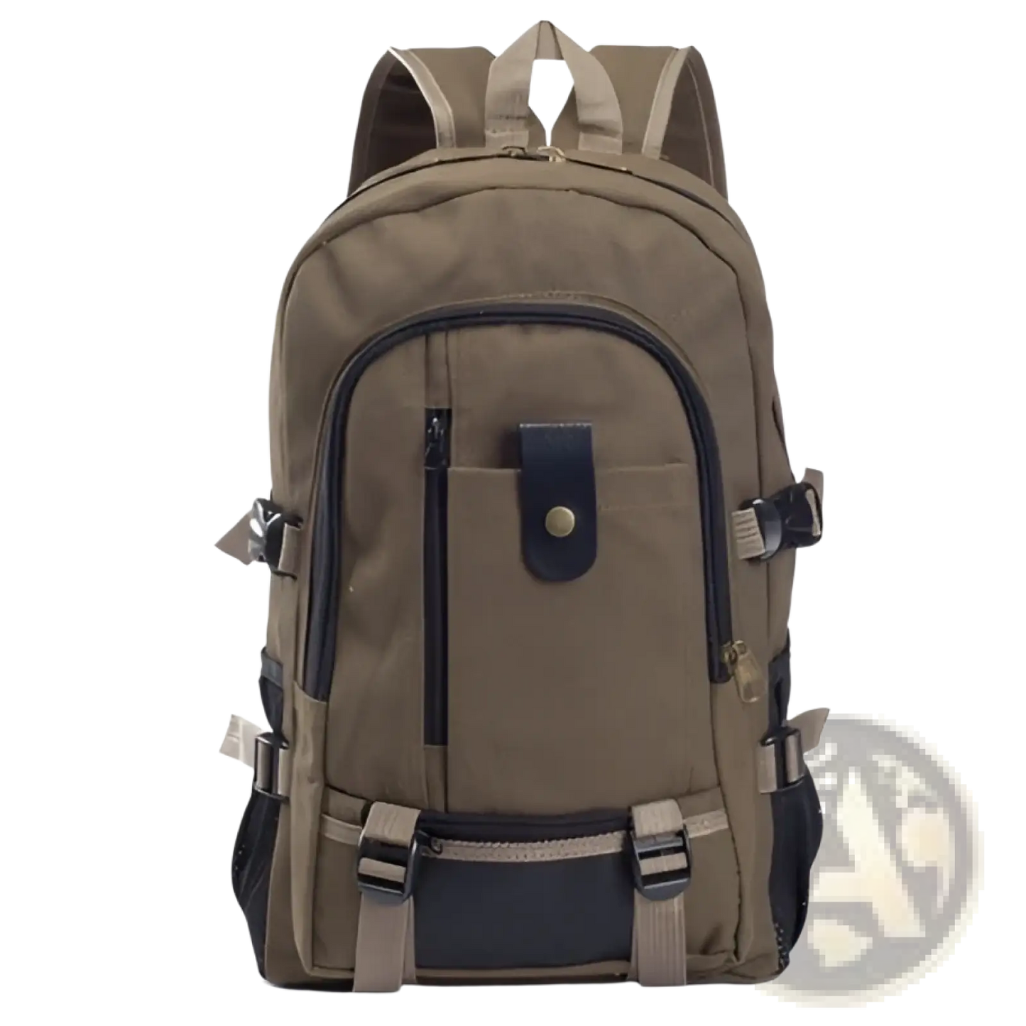 Canvas Backpack Men's Olive Green Student Bag