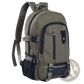 Canvas Backpack Men's Olive Green Student Bag