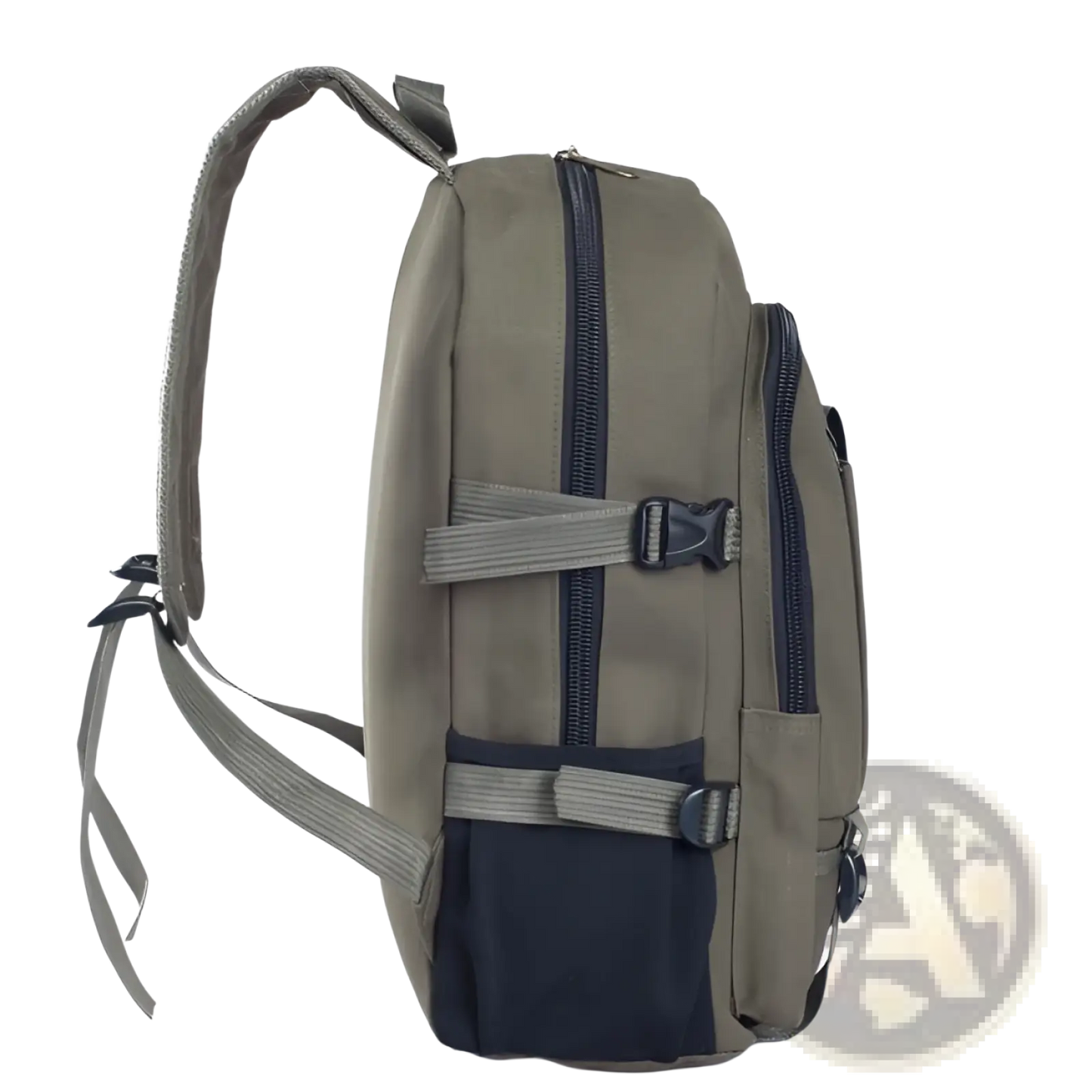 Canvas Backpack Men's Olive Green Student Bag