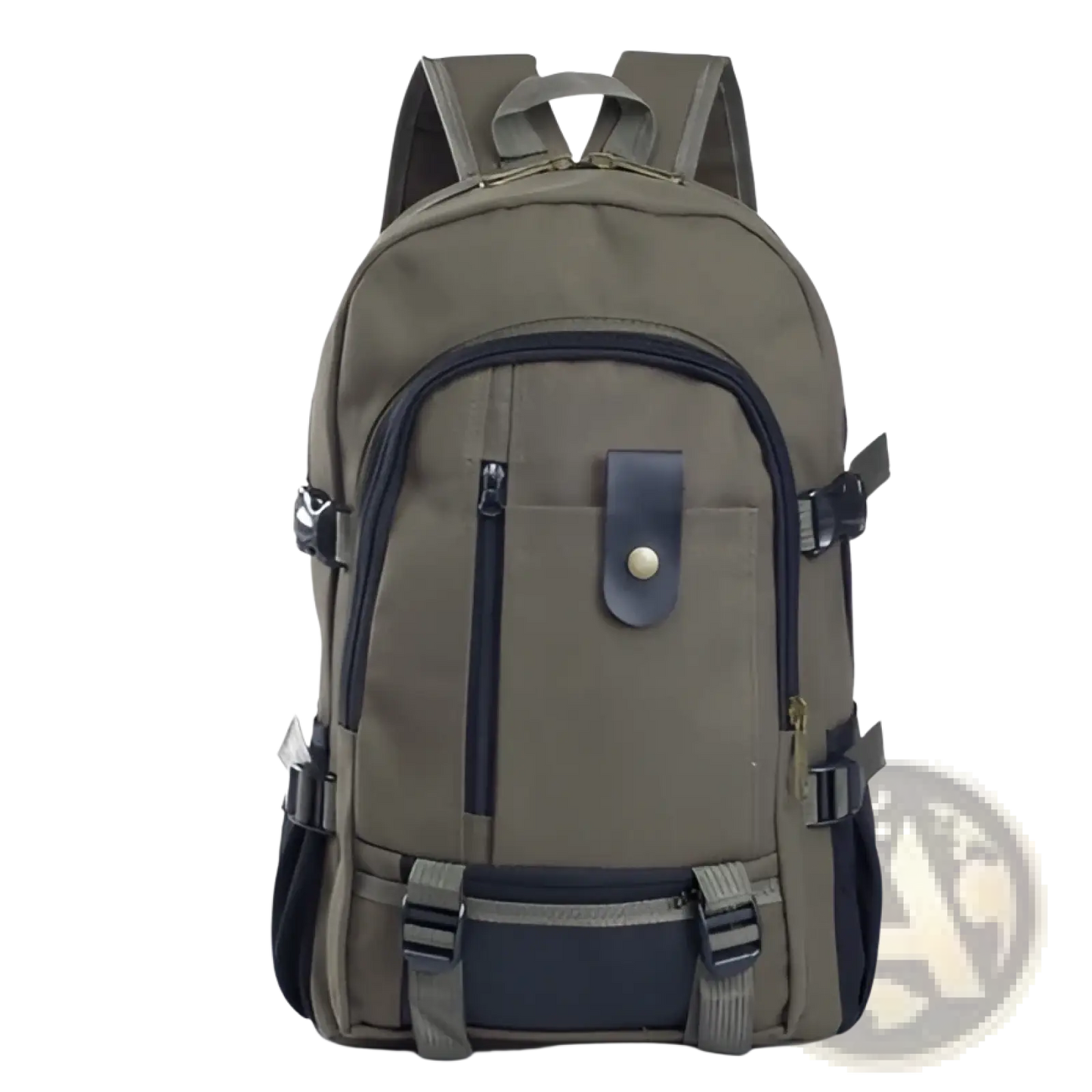 Canvas Backpack Men's Olive Green Student Bag
