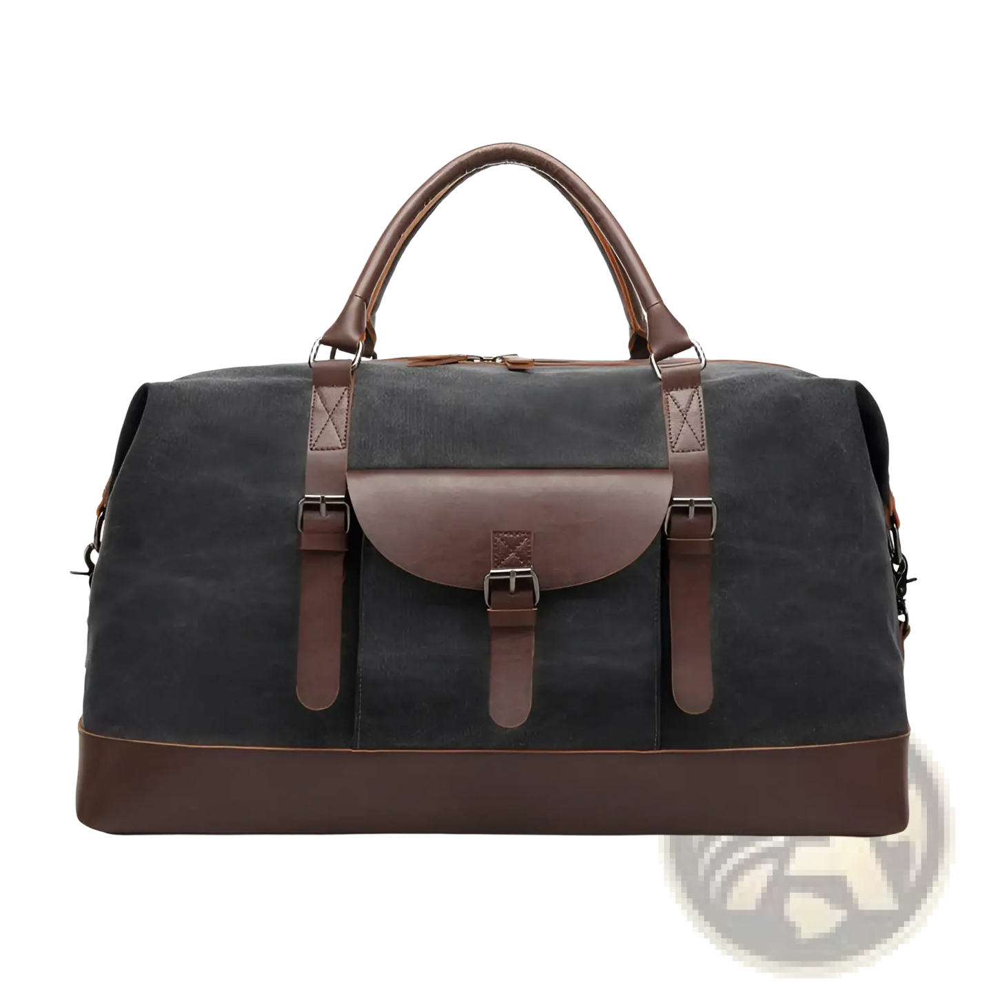 Canvas Duffel Bag Large Travel Handbag with Leather Trim