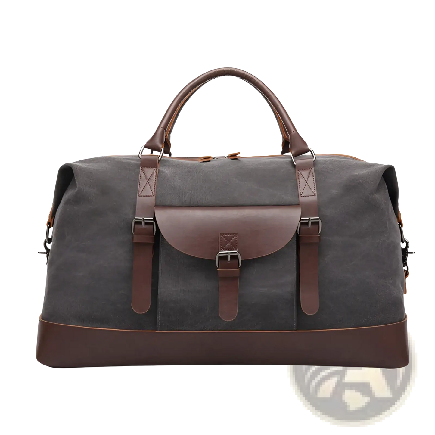 Canvas Duffel Bag Large Travel Handbag with Leather Trim