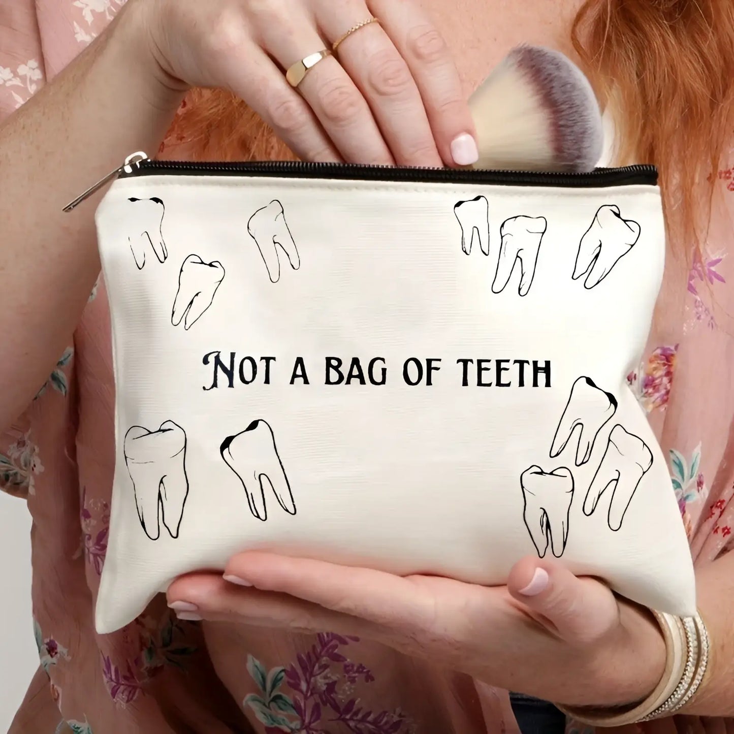 Canvas Tooth Pouch not a Bag of Teeth Travel Case