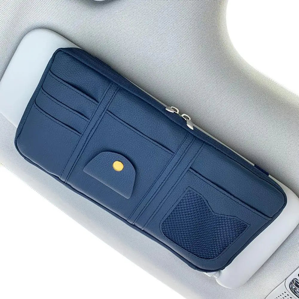 Premium Leather Car Sun Visor Storage Organizer
