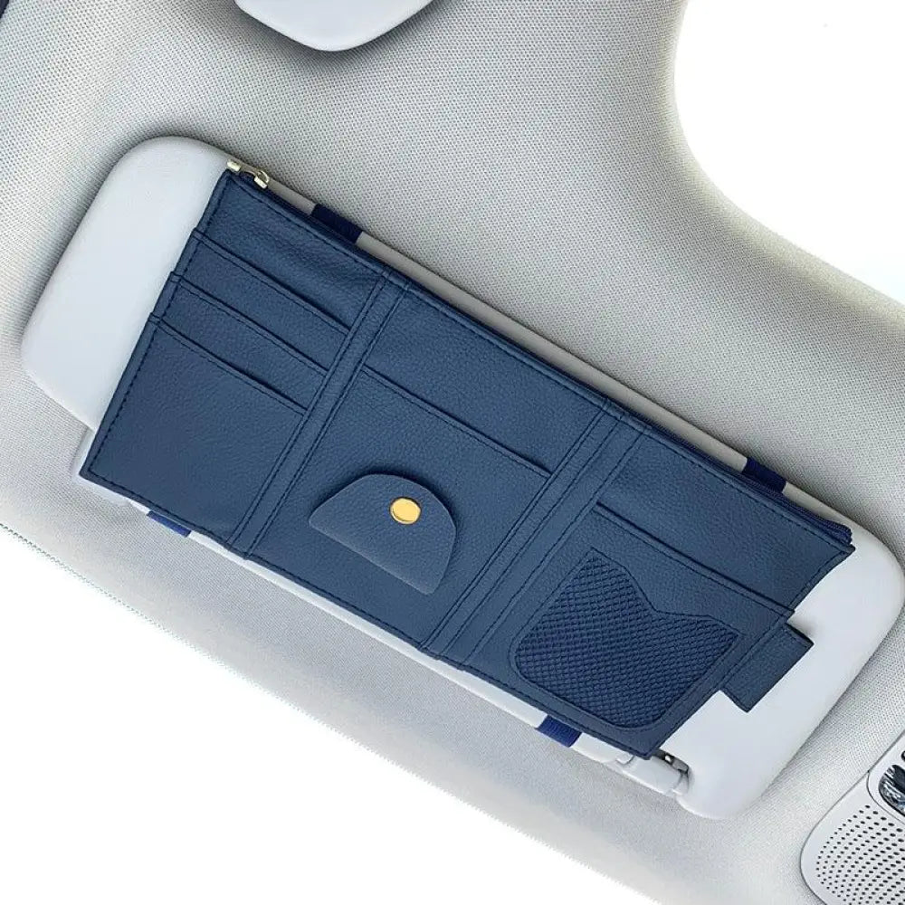 Premium Leather Car Sun Visor Storage Organizer