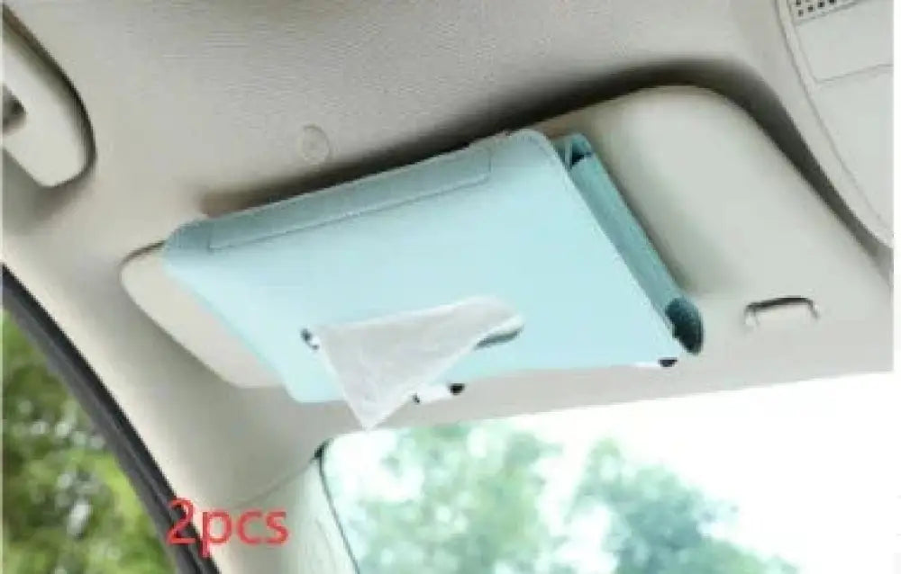 Premium Leather Car Sun Visor Tissue Box Holder