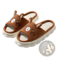 Cartoon Animal Embroidered Open Toe Linen Slippers