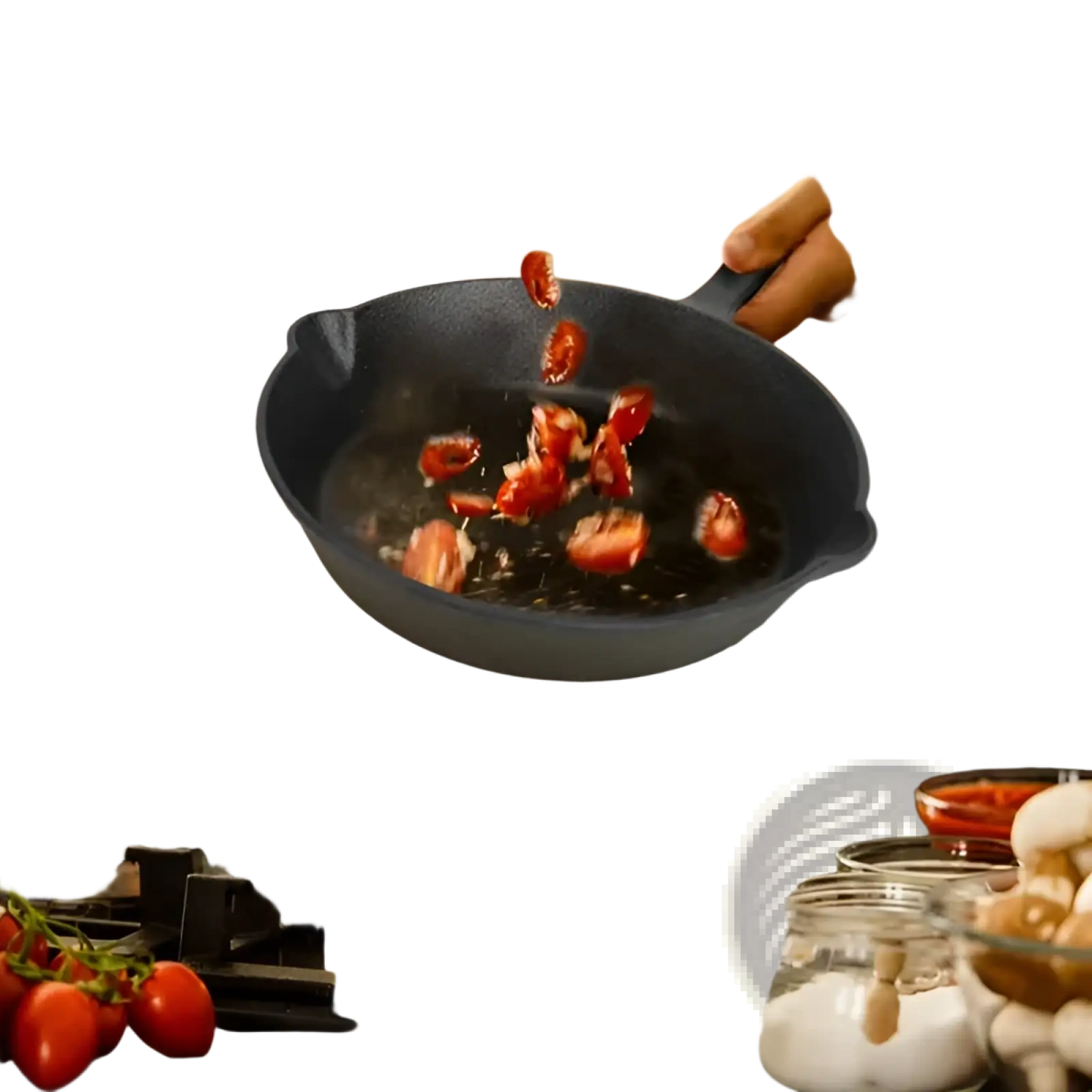 Cast Iron Skillet Set Pre Seasoned 3 Piece Cookware