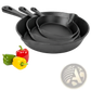 Cast Iron Skillet Set Pre Seasoned 3 Piece Cookware