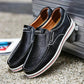 Men's British Leather Striped Sole Slip on Shoes