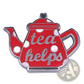 Cat Witch Teapot Enamel Pin Whimsical Copper Brooch