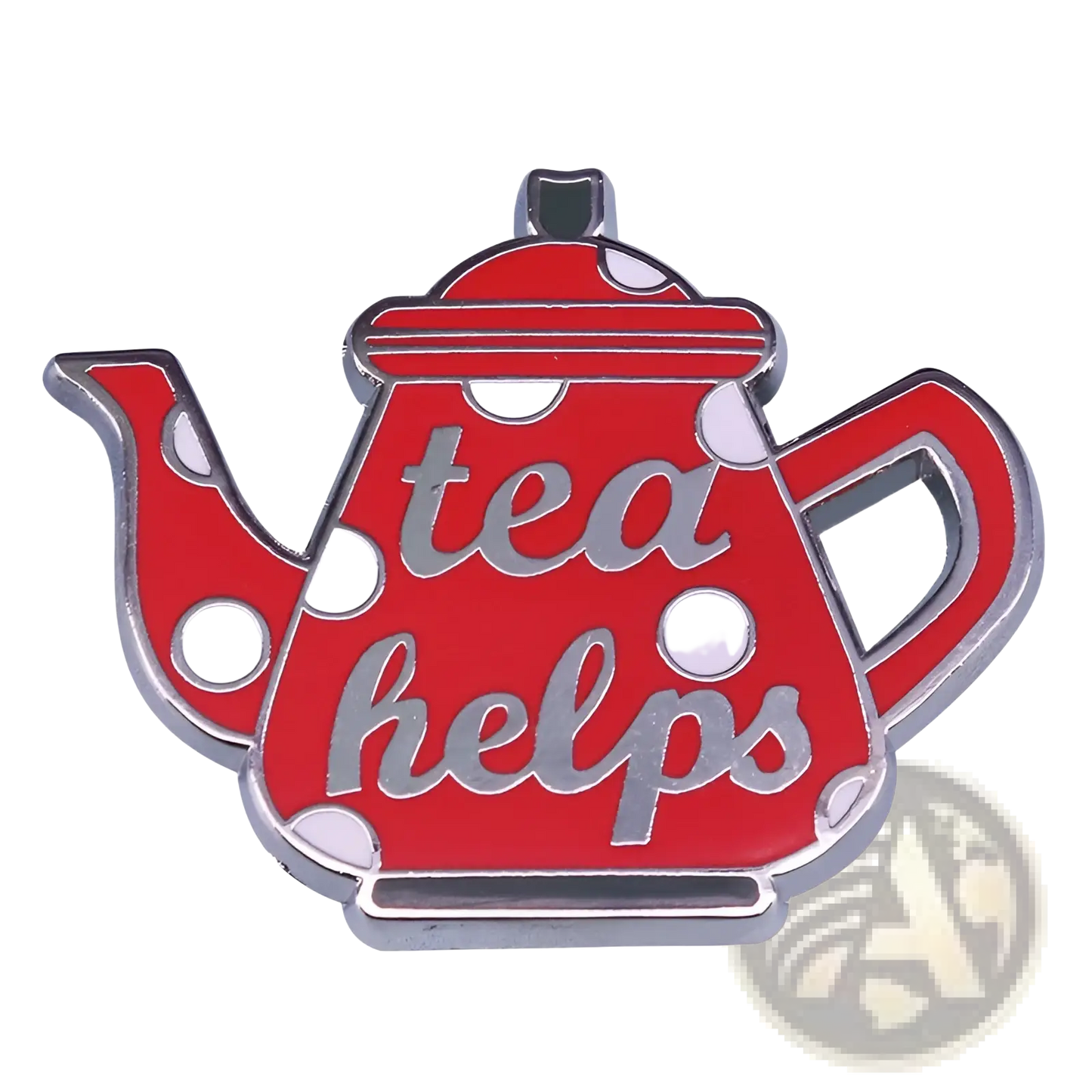 Cat Witch Teapot Enamel Pin Whimsical Copper Brooch