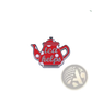Cat Witch Teapot Enamel Pin Whimsical Copper Brooch