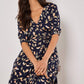 Apricot - Leaf Print Wrap Maxi Dress