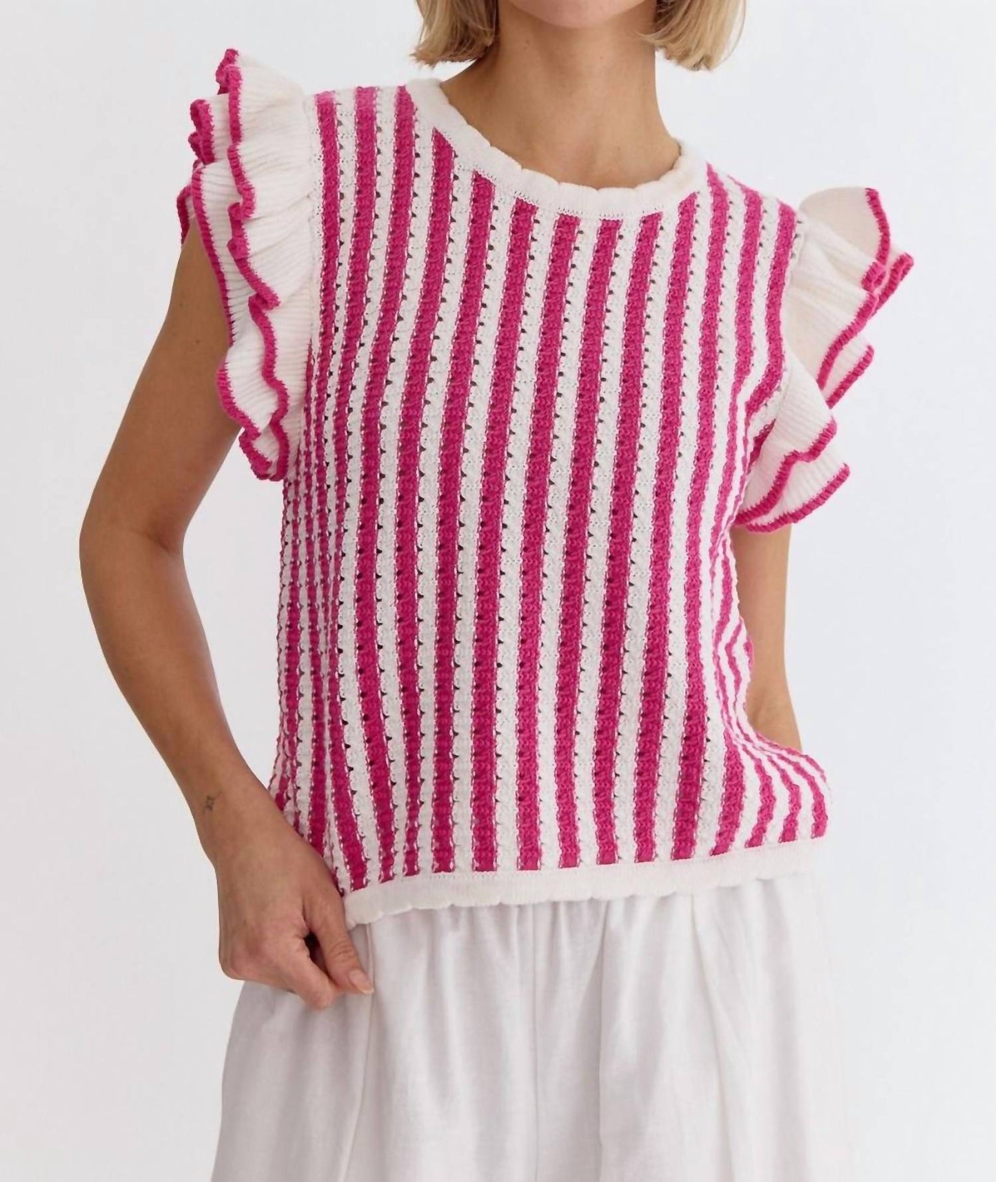 Entro - Striped Knit Top