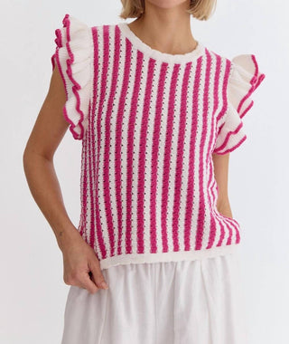 Entro - Striped Knit Top