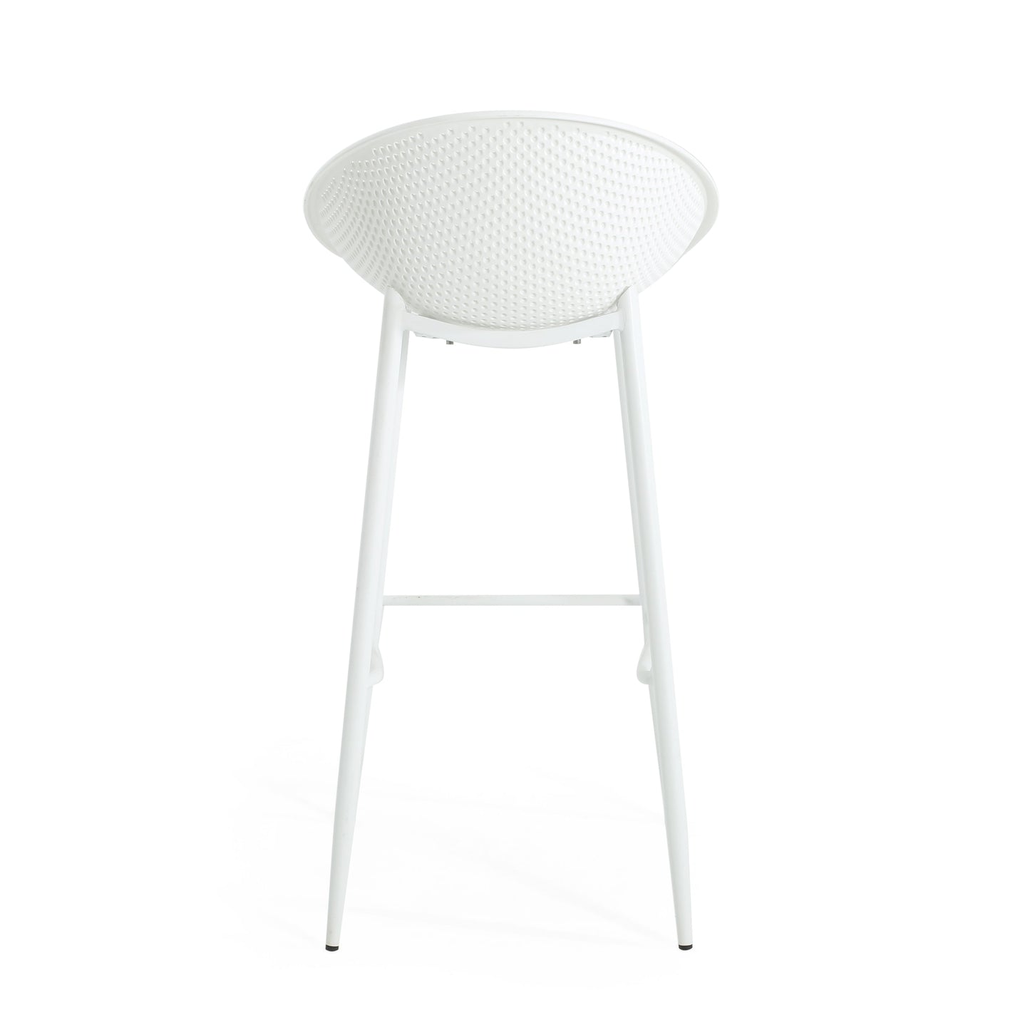 Modern Gable Outdoor Barstool Set of 2 in White
