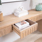 Modern Console Table with 4 Drawers – 59.2" Entryway Table in Natural Wood Finish