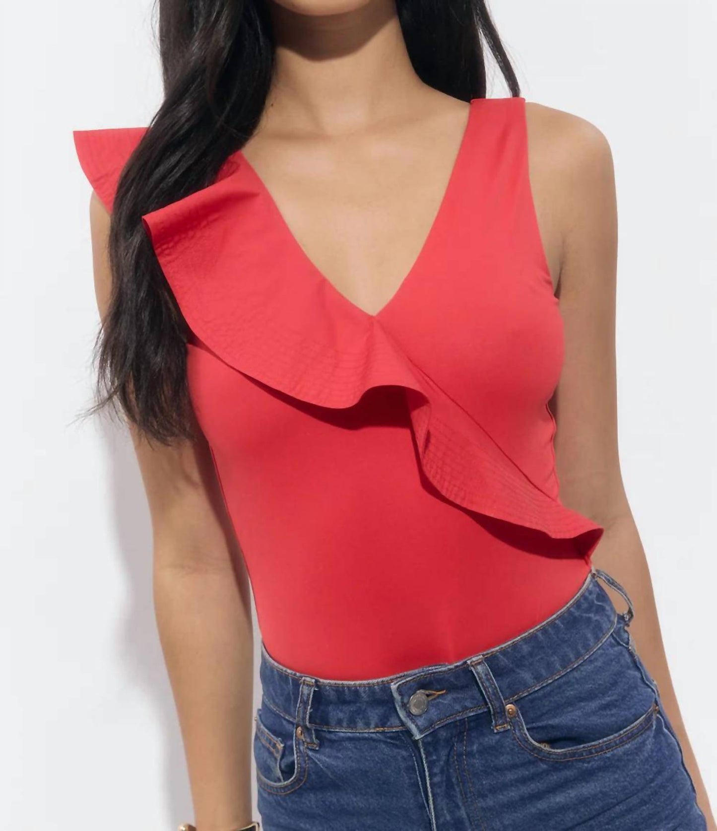 Adelyn Rae - Palmas Asymmetrical Ruffle Bodysuit